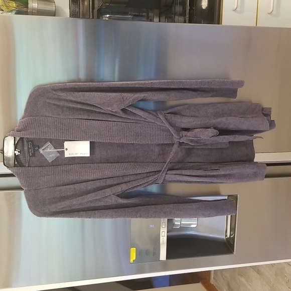 💕BAREFOOT DREAMS💕 CozyChic Drape Rib Cardigan Ultra Lite Pacific Blue L NWT - Picture 9 of 16